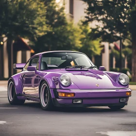 Vintage Purple Porsche in City