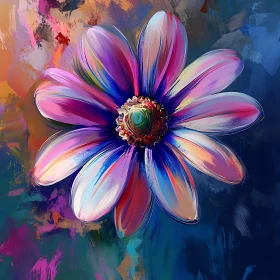 Multicolored Abstract Flower Art