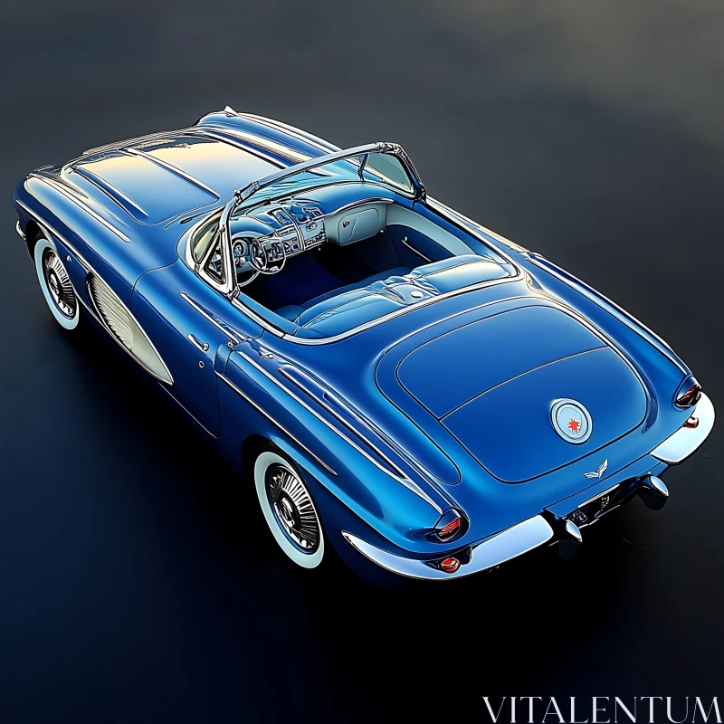 Classic Blue Convertible - Timeless Luxury Car AI Image