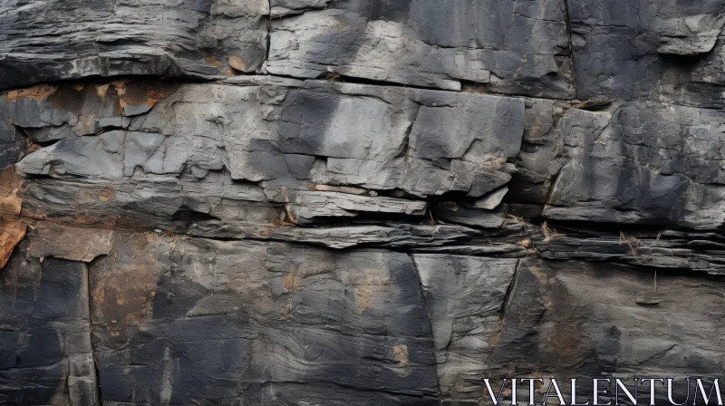 Man on Cliff - A Texture-Rich Threadbare Abstraction AI Image