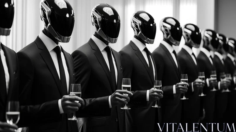 AI ART Minimalist Black and White Album Cover Art for Daft Punk's Latest Release
