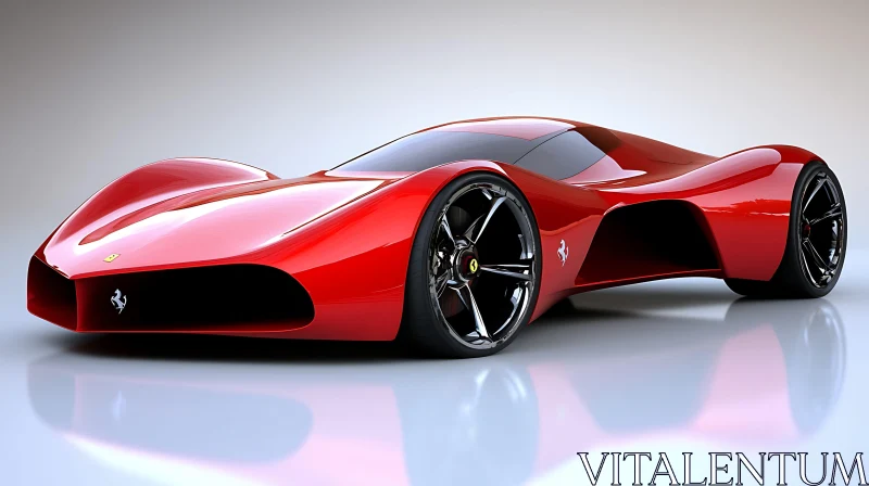 Modern Sleek Red Supercar AI Image