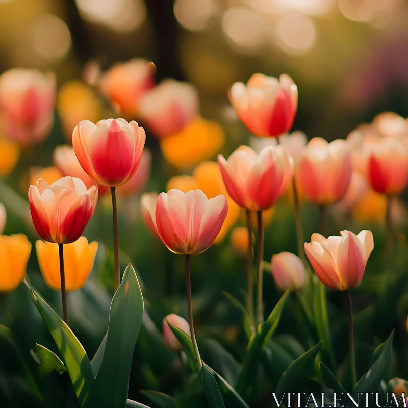 AI ART Garden of Tulips at Dusk