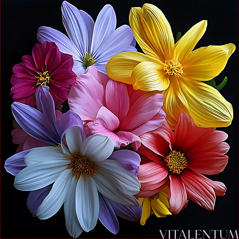 AI ART Colorful Floral Arrangement