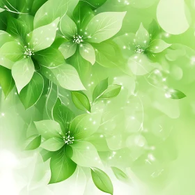 Ethereal Green Leaves and Blossoms