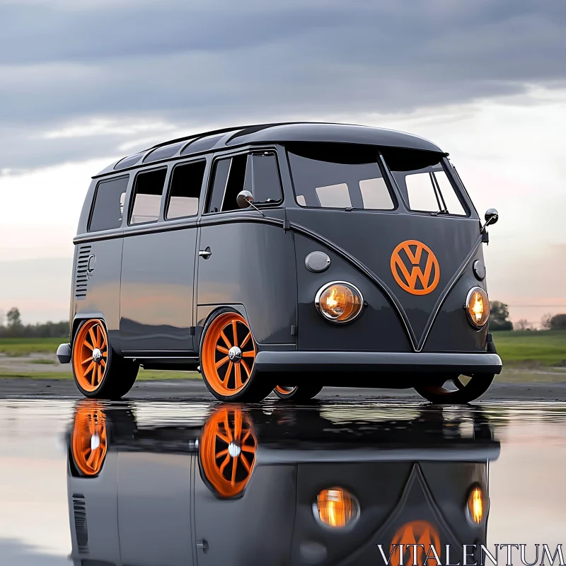 Vintage Volkswagen Van Restoration AI Image