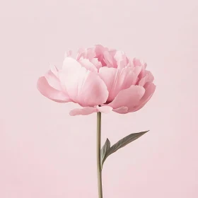 Delicate Pink Bloom on Pastel Background