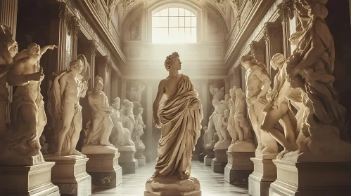 Marble Sculptures in Classical Gallery