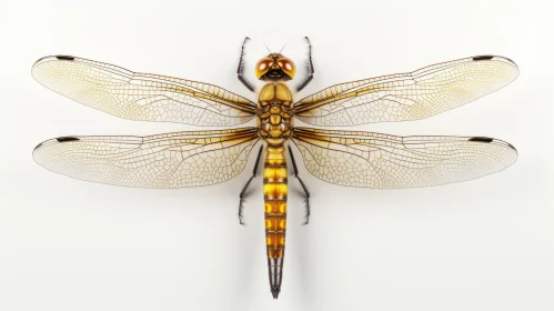 Minimalistic 3D Illustration of a Symmetrical Dragonfly