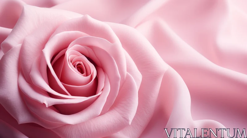 Monochromatic Pink Rose Wallpaper with Elegant Draperies AI Image
