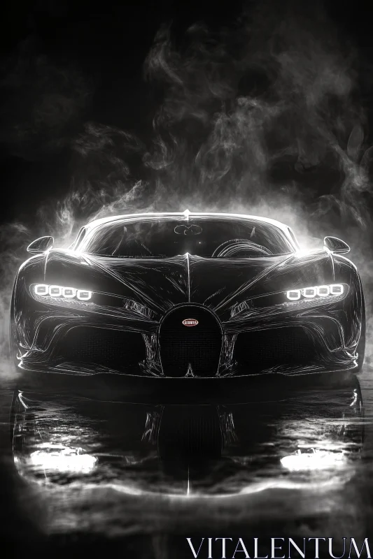 Luxurious Modern Hypercar with Bright Illumination AI Image