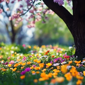 Vibrant Flower Garden in Springtime