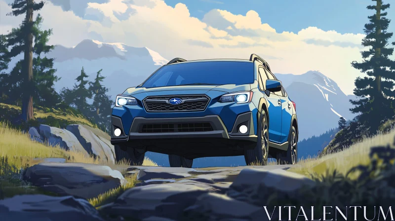 AI ART SUV Adventure in the Mountains