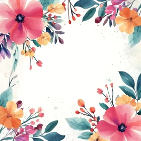 Captivating Watercolor Flower Frame