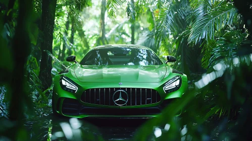 Luxury Vehicle Amidst Forest Foliage