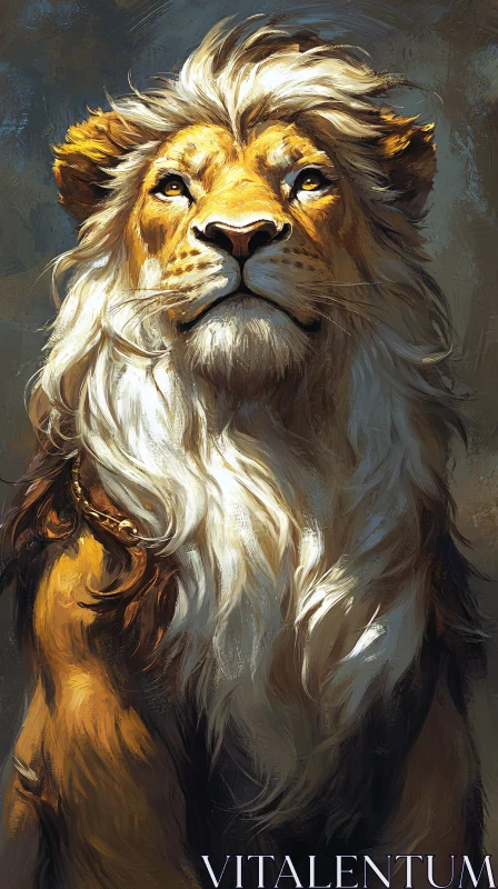 Magnificent Lion Artistic Rendition AI Image