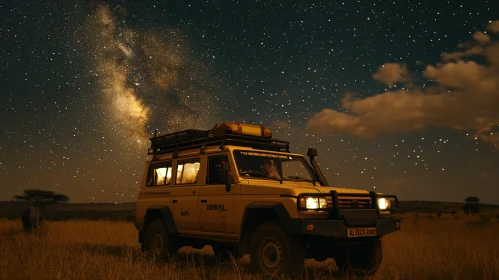 Safari Nightscape with Starry Sky