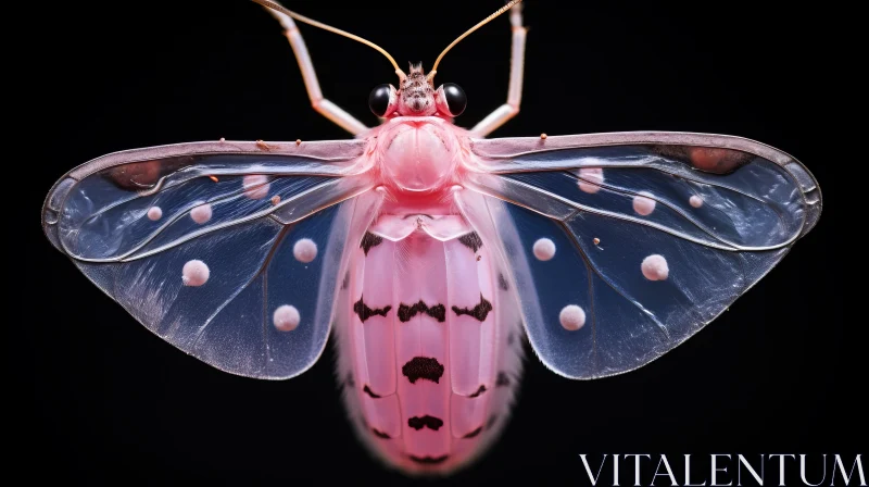 Ethereal Pink Moth: A Study in Precisionist Craftsmanship AI Image