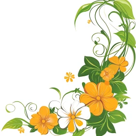 Graceful Flower and Vine Design