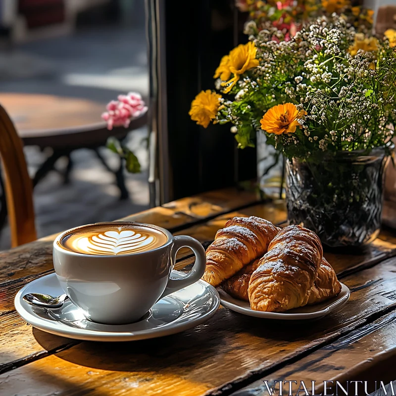 Inviting Café Breakfast Setup AI Image