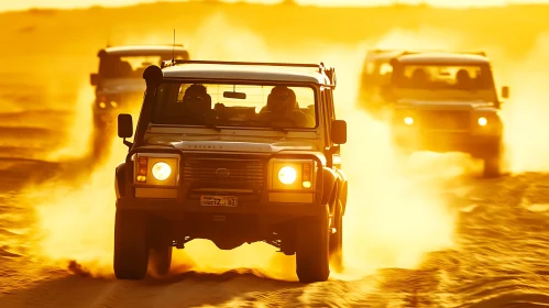 Desert Driving at Sunset