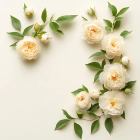 Elegant White Roses with Green Leaves