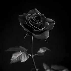 Black Rose in Monochrome