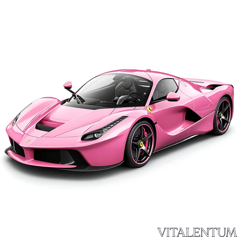 Chic Pink Aerodynamic Sports Car AI Image