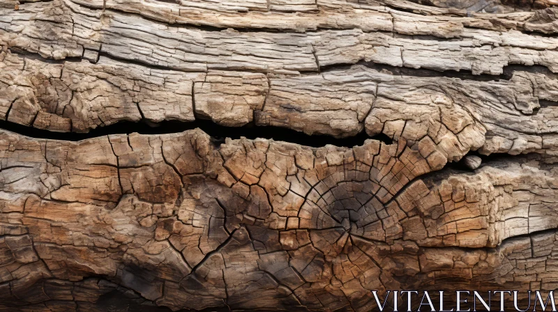 Aged Tree Trunk - A Detailed Study of Nature's Resilience AI Image