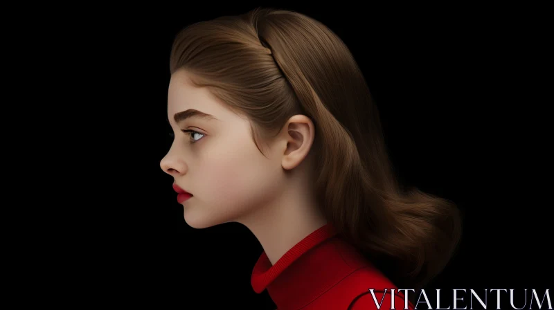Captivating Lady in Red Coat - Hyper-Realistic Portrait AI Image