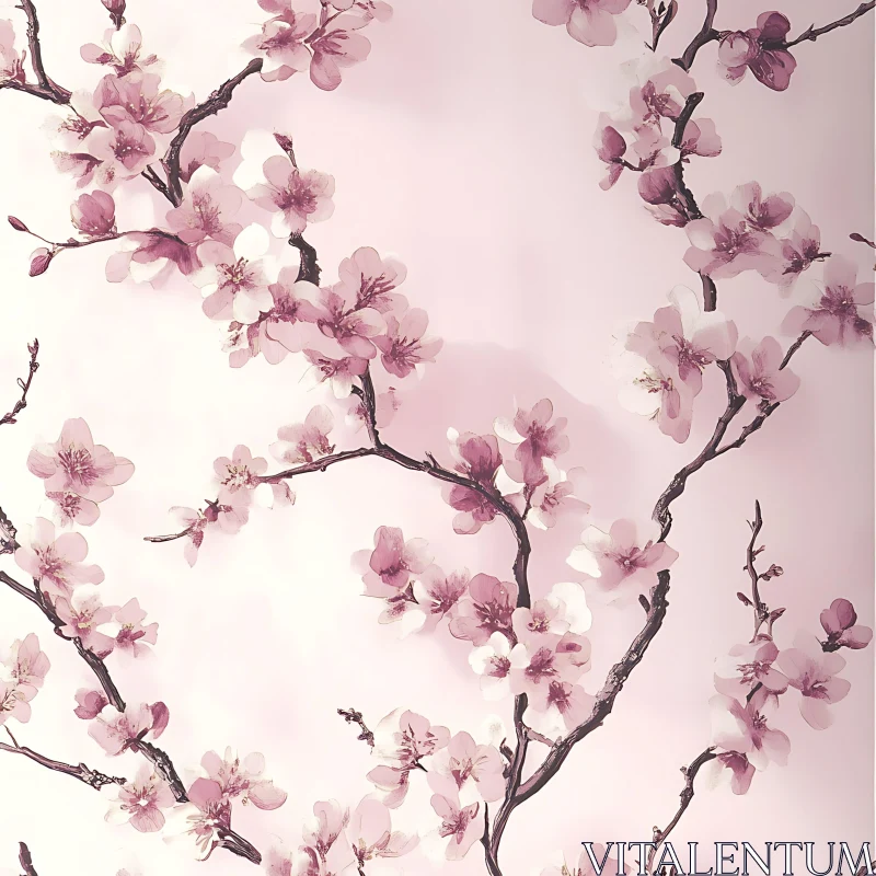 Serene Cherry Blossom Branches AI Image