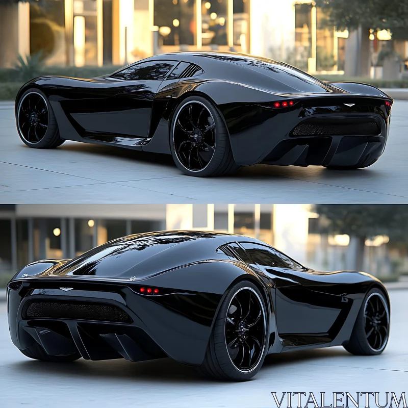 Luxury Futuristic Black Car AI Image