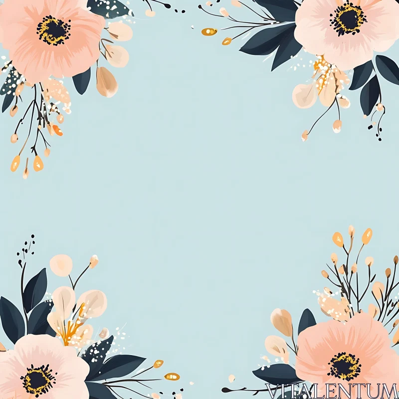 Floral Art with Pastel Hues AI Image