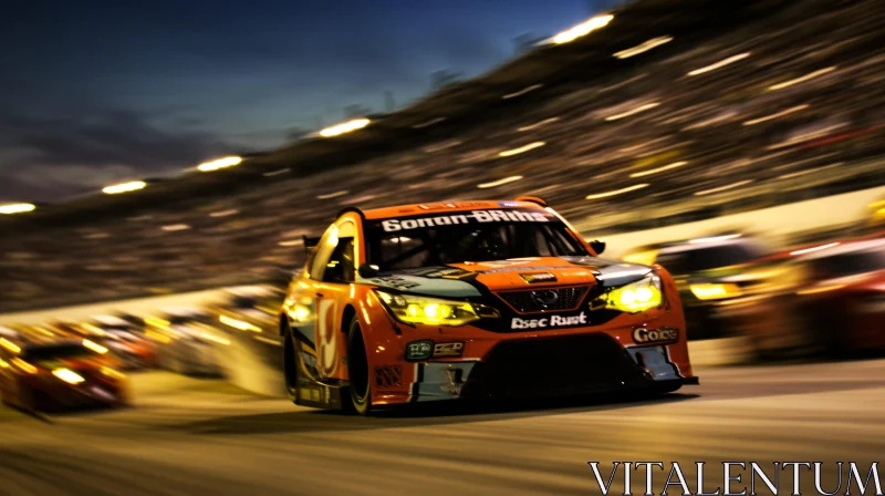 Night Racing Car Zooming AI Image