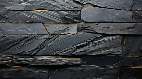 Abstract Black Slate Wall: A Bold Minimalistic Composition