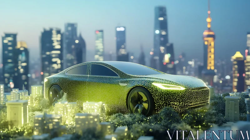 AI ART Neon-Illuminated Futuristic Car