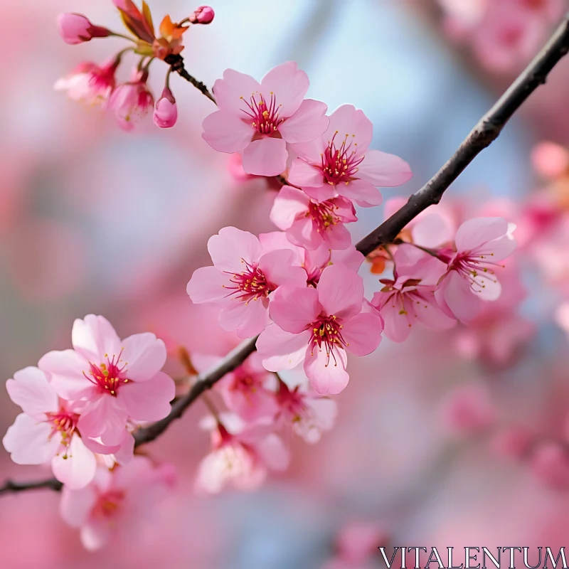 Beautiful Pink Cherry Blossoms AI Image