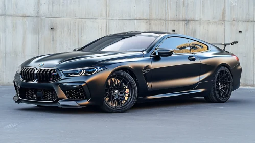 Matte Black Luxury Sports Car in Urban Setting