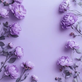 Purple Peonies on Pastel Backdrop