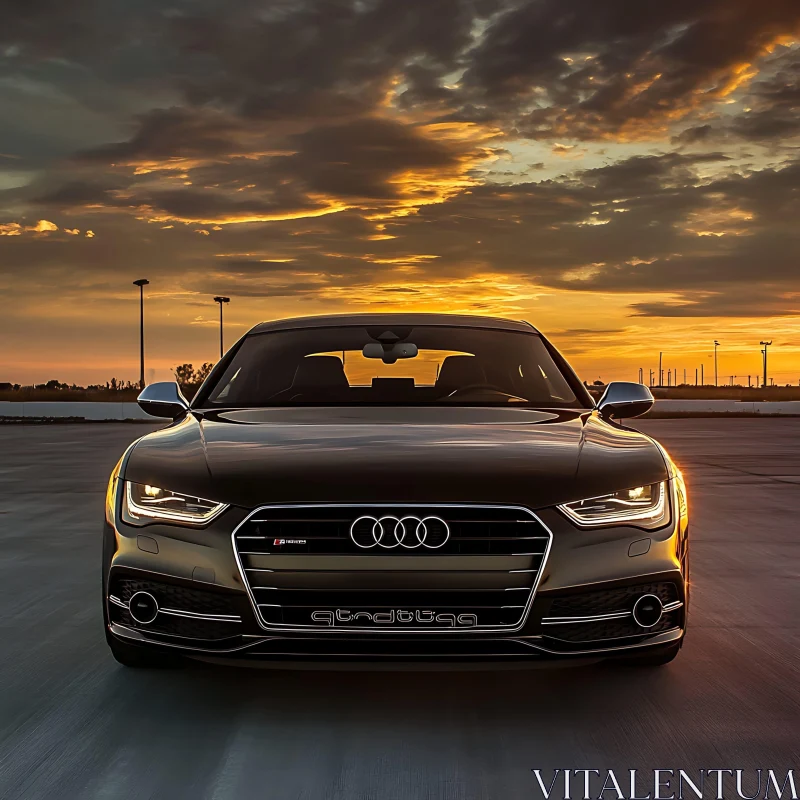 Audi Car at Sunset