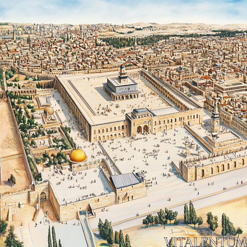 Bird's-Eye View of Historic Cityscape Bird's-Eye View of Historic Cityscape