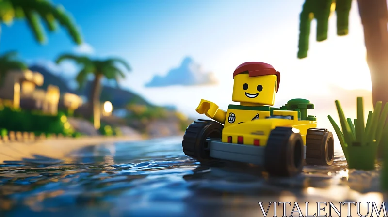 Tropical Beach Adventure with Lego Minifigure Tropical Beach Adventure with Lego Minifigure