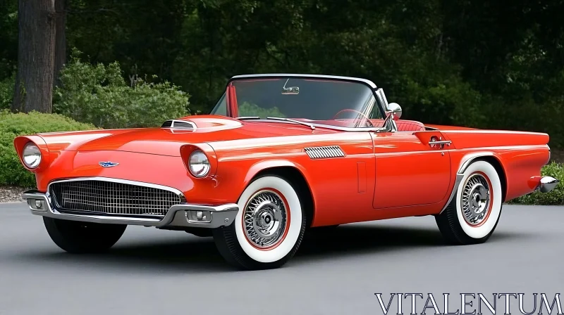 Classic Red Vintage Convertible Car
