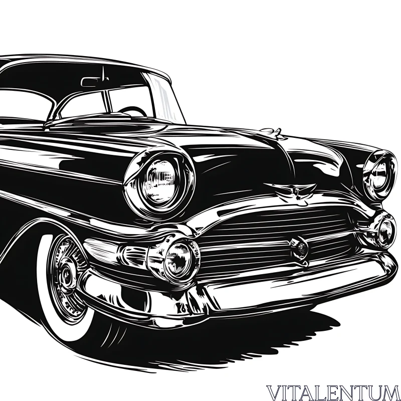 Retro Automotive Art Illustration AI Image