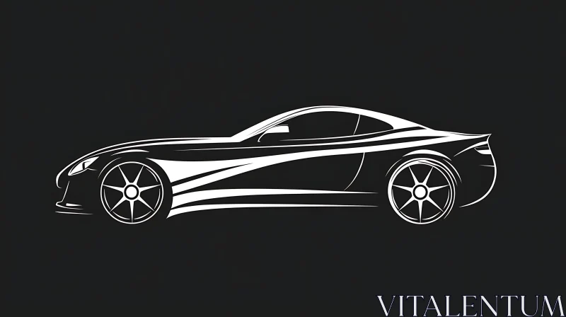 Sleek Car Silhouette Drawing