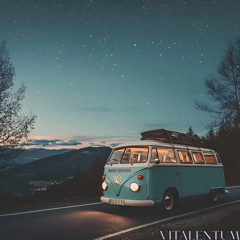 Classic Van Under the Stars