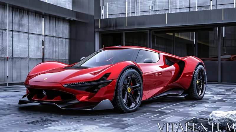 Luxury Red Sports Car with Aerodynamic Design Luxury Red Sports Car with Aerodynamic Design