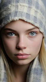 Captivating Blue-Eyed Girl in Hat: Realistic Yet Ethereal