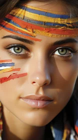 Captivating Portrait of a Southwest Woman with Painted Face