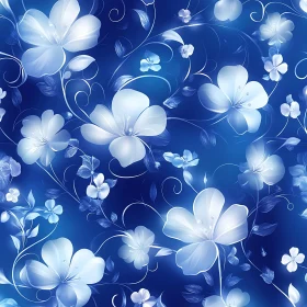 Graceful Floral Design in Blue and White